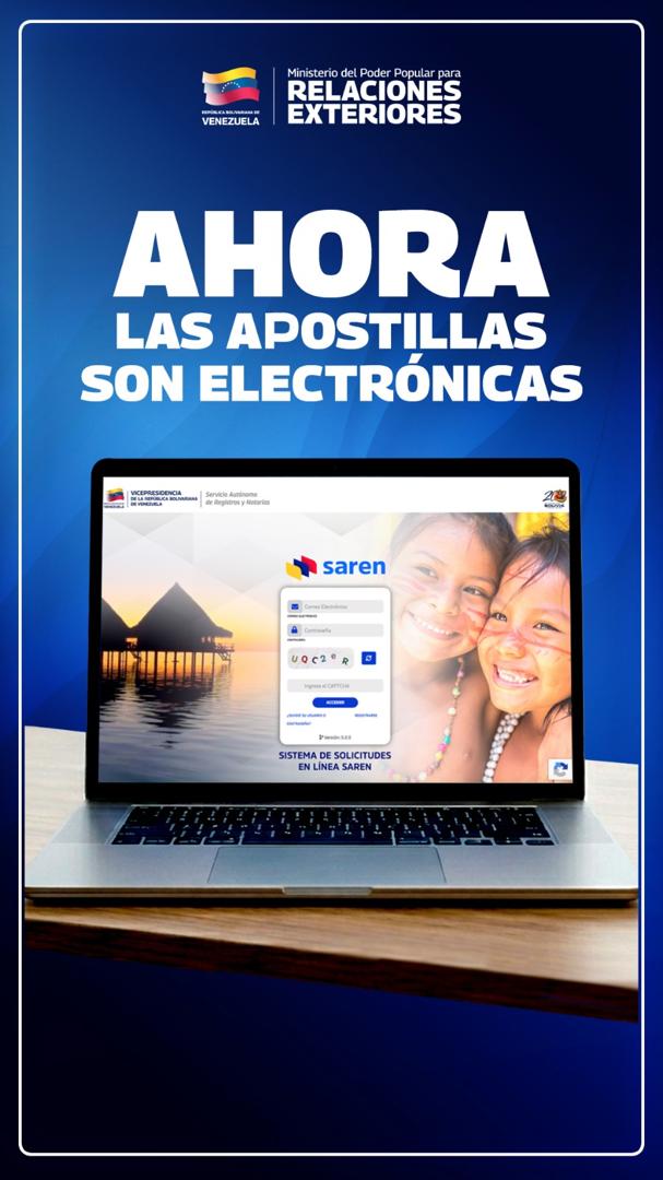 Legalización y apostilla de 153 documentos emitidos por el SAREN pasan a modalidad 100% digital